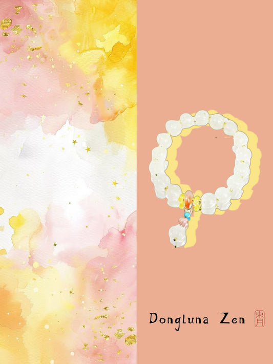 Xiangji Temple · Lotus Ice White Glazed Blessing Bracelet