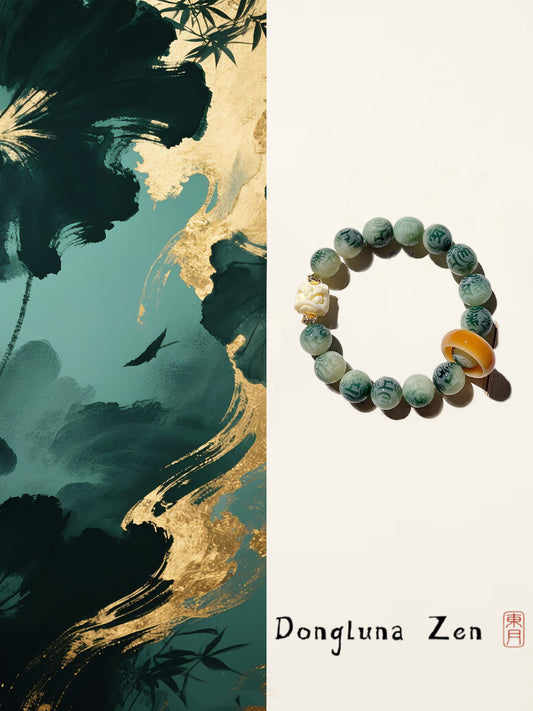 【暮翠藏金】Twilight in Jade Grove · Bodhi Mantra Bracelet